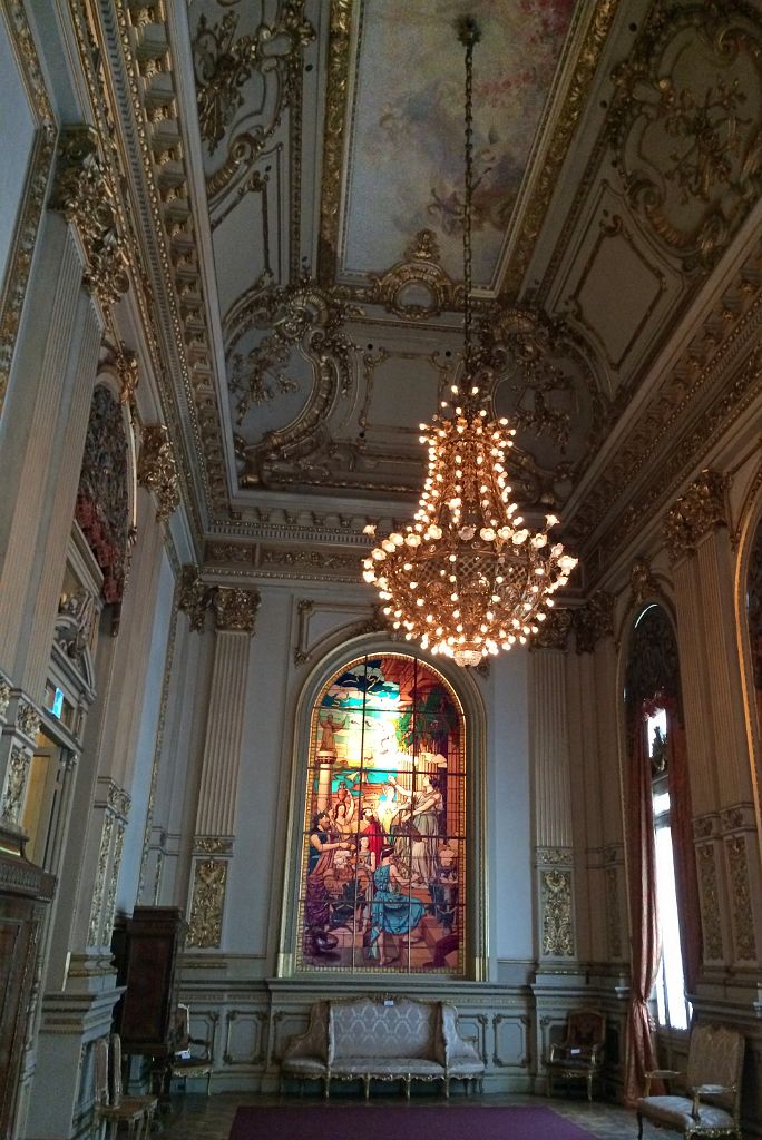 25 Golden Room Salon Dorado Ceiling, Chandelier, Stained Glass Penelope Teatro Colon Buenos Aires